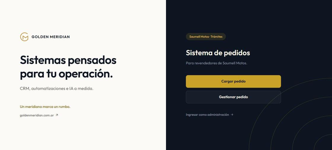 Portal de pedidos para revendedores de Saumell Motos